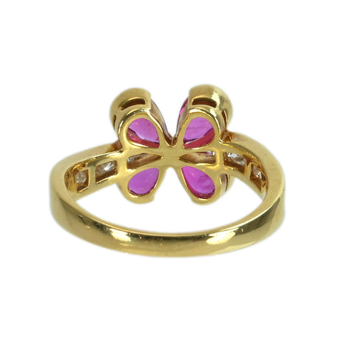 【中古】K18YG RUBY ルビーリングR1.79ct D0.48ct 5.2g #16