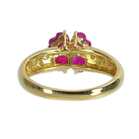 【中古】K18YG ルビーリング D0.13ct 3.6g #11