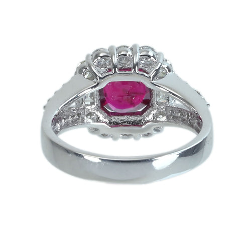 【中古】PT900 RUBYマダガスカル産非加熱ルビーリング R2.12ct D1.10ct GRS鑑別書 7.9g #13