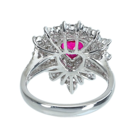 【中古】K18WG RUBYミャンマー産 ルビーリング R1.39ct D1.42ct AIGS鑑別書 6.5g #13