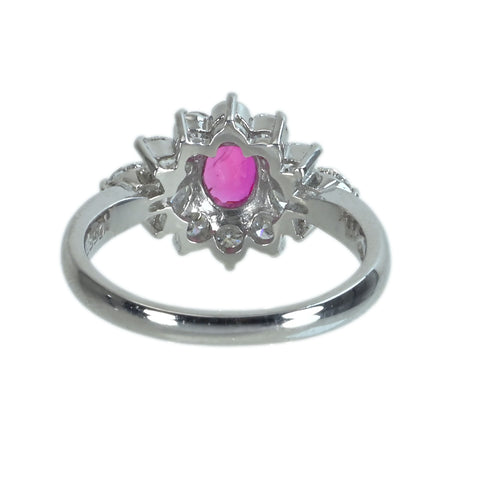 【中古】 PT850 RUBYルビーリング R0.53ct D0.83ct 5.3g #12