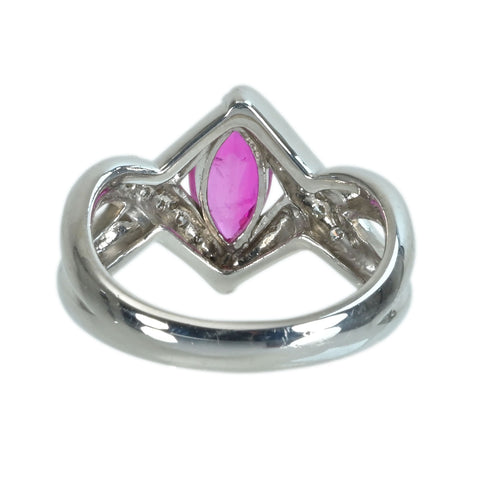 【中古】PT900 RUBYルビーリング R1.22ct D0.25xct CGLソーティング 9.1g #15