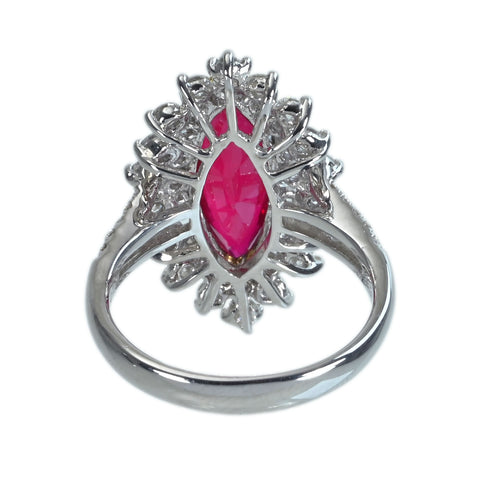 【中古】K18WG/YG RUBYモザンビーク産非加熱ルビーリング R3.01ct D1.02ct AIGSピジョンブラッド 鑑別書 6.1g #14