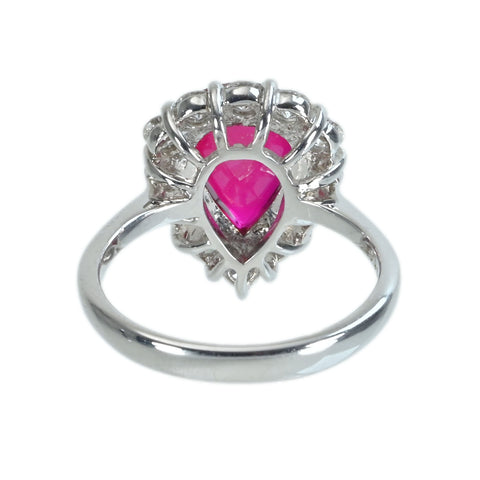 【中古】K18WG/YG RUBYモザンビーク産非加熱ルビーリング R3.04ct D0.98ct AIGS ピジョンブラッド鑑別書5.3g #14.5