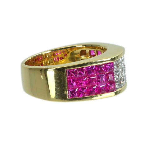 【中古】K18YG RUBYルビー・ダイヤモンドリング R2.75ct D0.75ct 10.0g #11.5