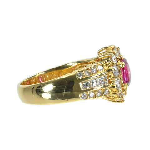 【中古】K18YG RUBYルビーリング R0.92ct D1.45ct 8.3g #16