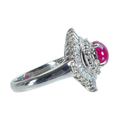 【中古】PT900 RUBYルビーリング R2.01ct D1.35ct 10.9g #11.5