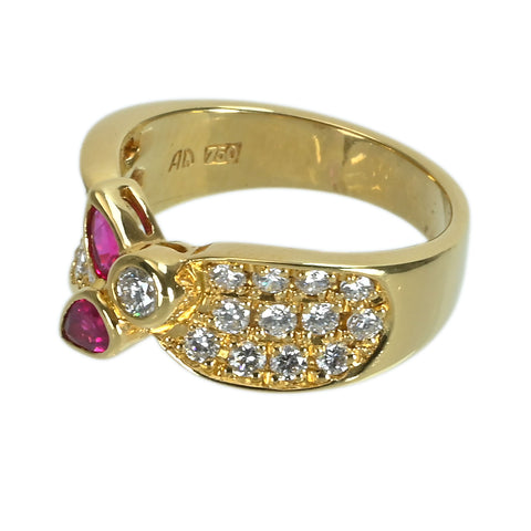 【中古】K18YG RUBYルビーリング D1.20ct 6.4g #11.5