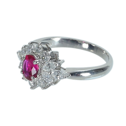【中古】 PT850 RUBYルビーリング R0.53ct D0.83ct 5.3g #12