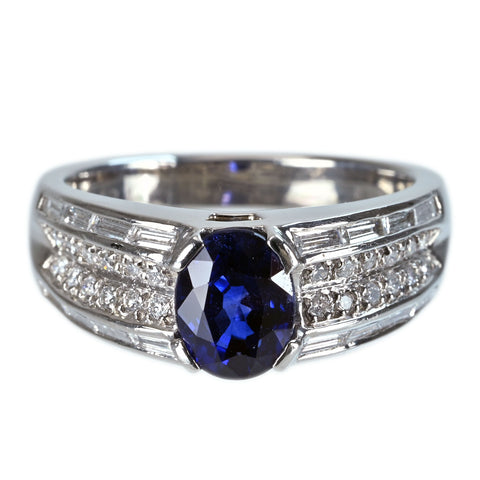 【中古】PT900 SAPPHIRE RING  サファイアリング S1.84ct D0.53ct 8.3g #14