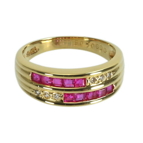 【中古】K18YG RUBYルビー・ダイヤモンドリング R0.69ct D0.05ct 4.5g #12