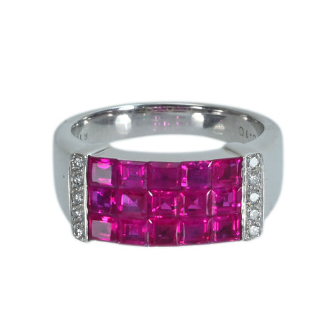 【中古】K18WG RUBYルビーリング R1.73ct D0.1 7ct.4.0g #11.5