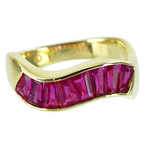 Pre-owned 18K Yellow Gold Ruby Ring, 1.87ct, 6.3g, Certificate of Authenticity, #12.5 
